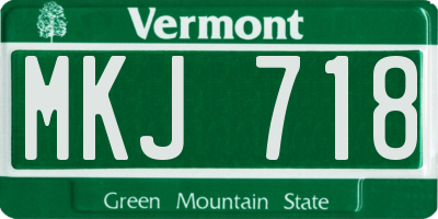 VT license plate MKJ718