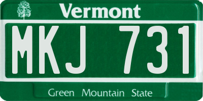 VT license plate MKJ731