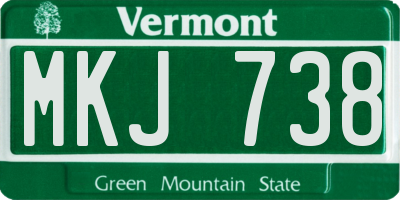 VT license plate MKJ738
