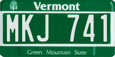 VT license plate MKJ741