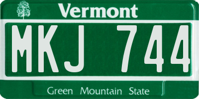 VT license plate MKJ744