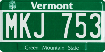 VT license plate MKJ753