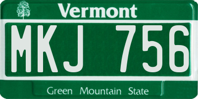 VT license plate MKJ756