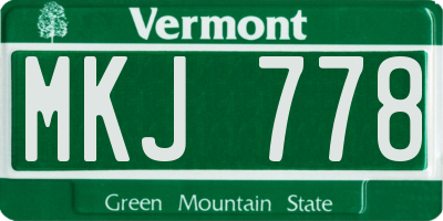 VT license plate MKJ778