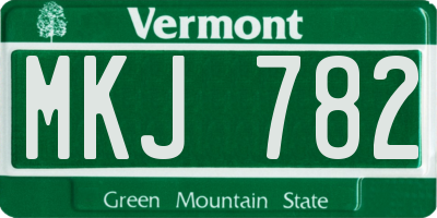 VT license plate MKJ782