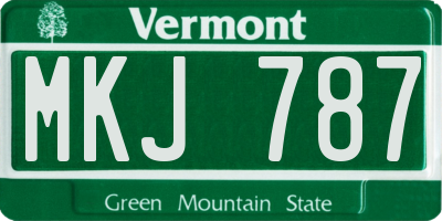VT license plate MKJ787