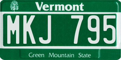 VT license plate MKJ795