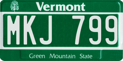 VT license plate MKJ799