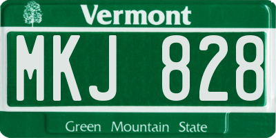 VT license plate MKJ828