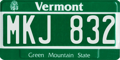 VT license plate MKJ832