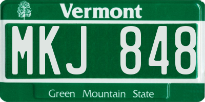 VT license plate MKJ848