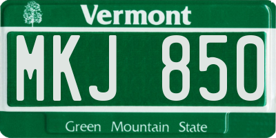 VT license plate MKJ850