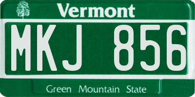 VT license plate MKJ856