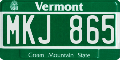 VT license plate MKJ865