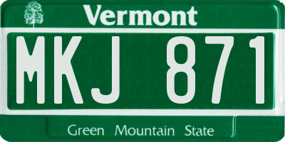 VT license plate MKJ871