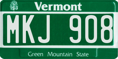 VT license plate MKJ908