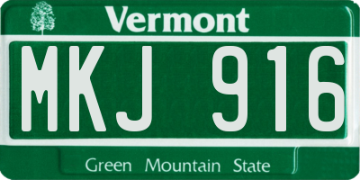 VT license plate MKJ916