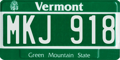 VT license plate MKJ918
