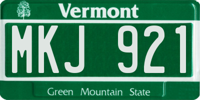 VT license plate MKJ921