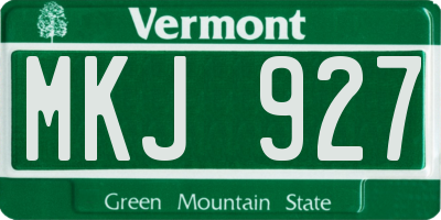 VT license plate MKJ927
