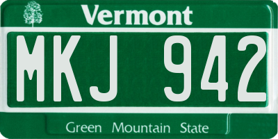 VT license plate MKJ942
