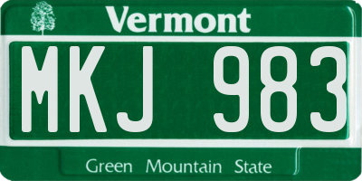 VT license plate MKJ983