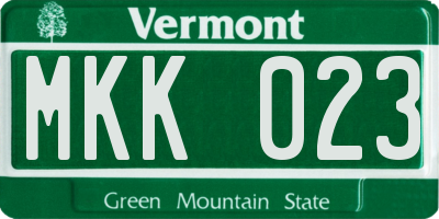 VT license plate MKK023