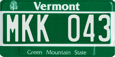VT license plate MKK043