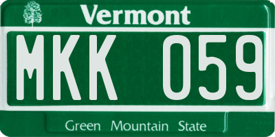 VT license plate MKK059