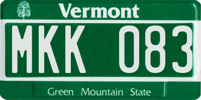 VT license plate MKK083
