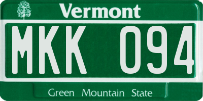 VT license plate MKK094