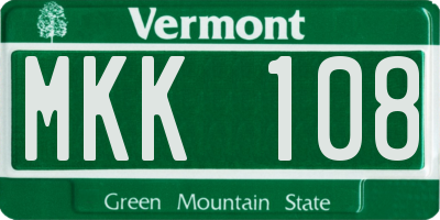 VT license plate MKK108
