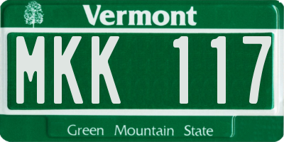 VT license plate MKK117