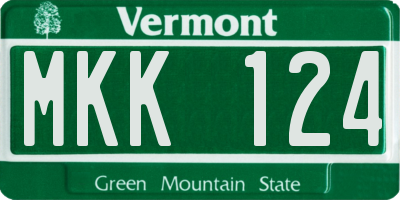 VT license plate MKK124