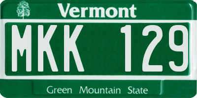 VT license plate MKK129