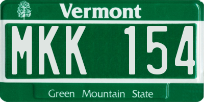 VT license plate MKK154