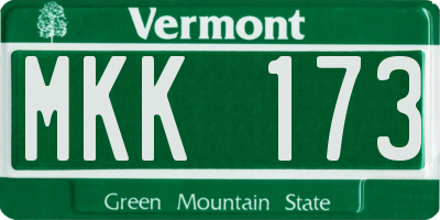 VT license plate MKK173