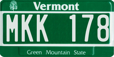 VT license plate MKK178