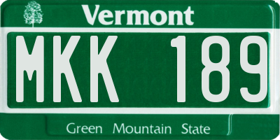 VT license plate MKK189