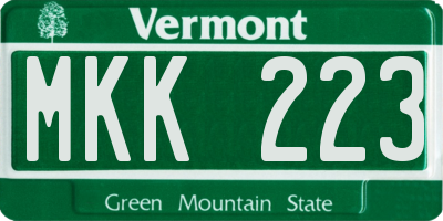 VT license plate MKK223