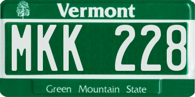 VT license plate MKK228