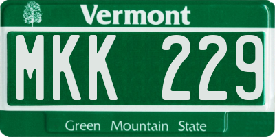 VT license plate MKK229