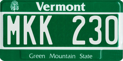 VT license plate MKK230