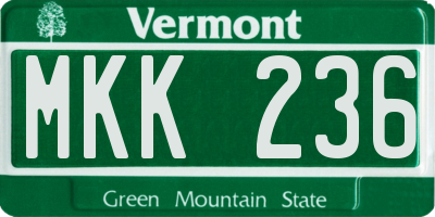 VT license plate MKK236