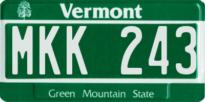 VT license plate MKK243