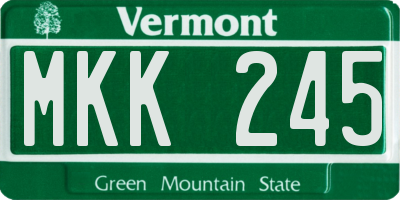 VT license plate MKK245