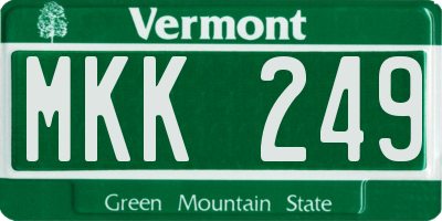 VT license plate MKK249
