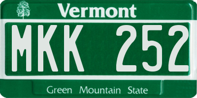 VT license plate MKK252