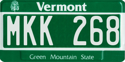 VT license plate MKK268
