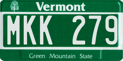 VT license plate MKK279
